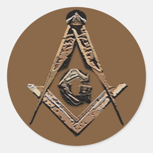 Masonic Minds (Golden) Classic Round Sticker (Front)