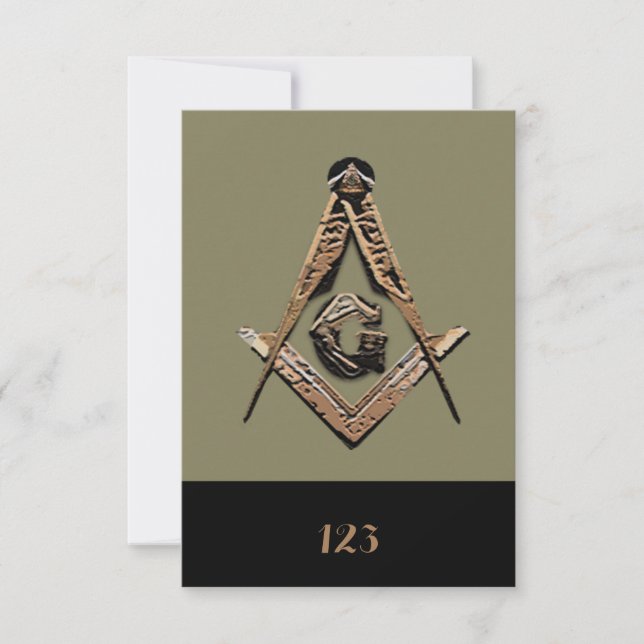 Masonic Minds (Golden) Invitation (Front)