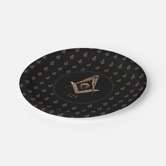 Masonic Minds (Golden) Paper Plate (Angled)