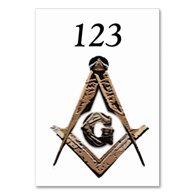 Masonic Minds (Golden) Table Number (Front)
