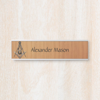 Masonic Minds (Golden Wooded) Door Sign