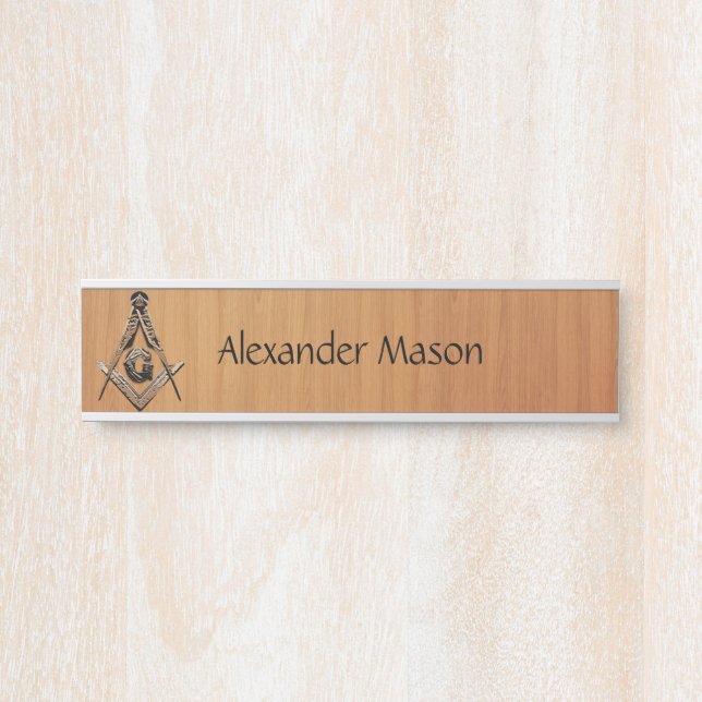 Masonic Minds (Golden Wooded) Door Sign (Front)