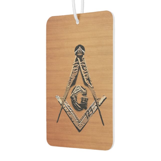 Masonic Minds (GoldenWooded) Car Air Freshener (Left)