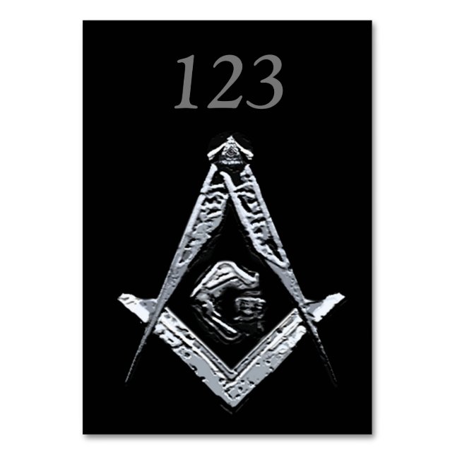 Masonic Minds (Silvery) Table Number (Back)