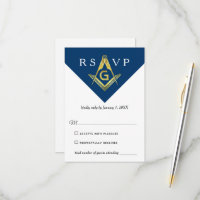 Masonic Navy Blue and Gold Elegant Freemason