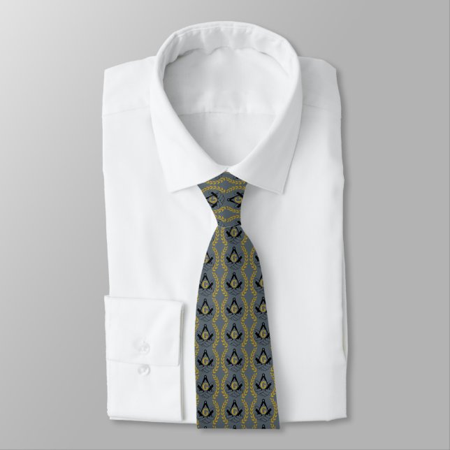 Masonic necktie (printed both sides) (Tied)
