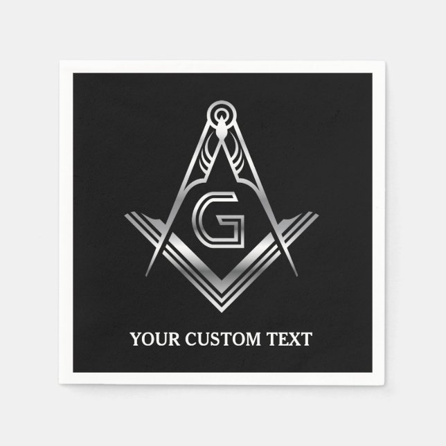 Masonic Party Supplies | Personalised Napkins (Front)