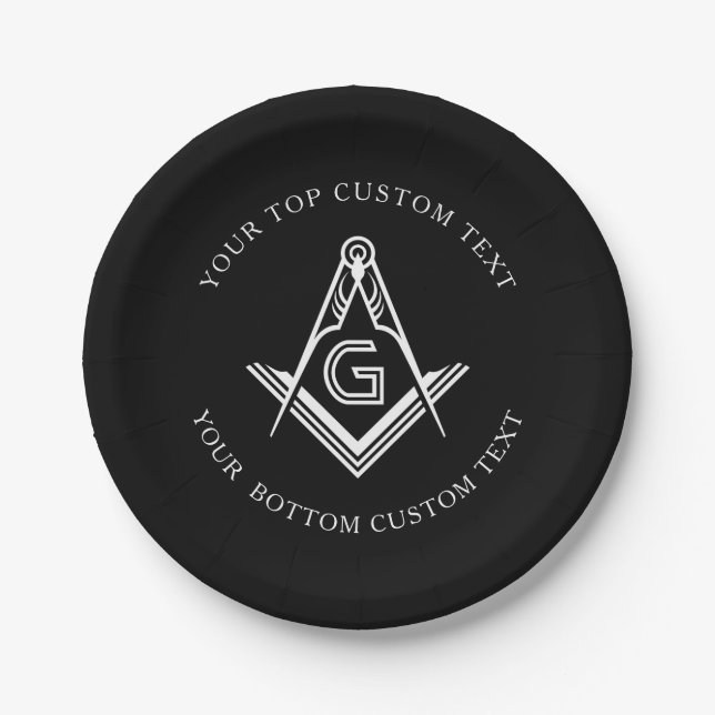 Masonic Party Supplies | Personalised Paper Plates (Front)