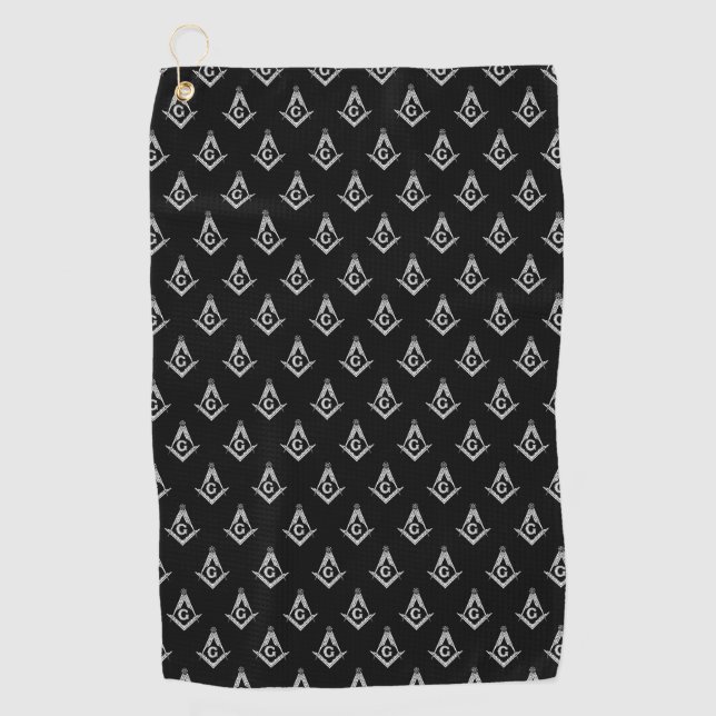 Masonic Pattern (Black) Golf Towel (Front)