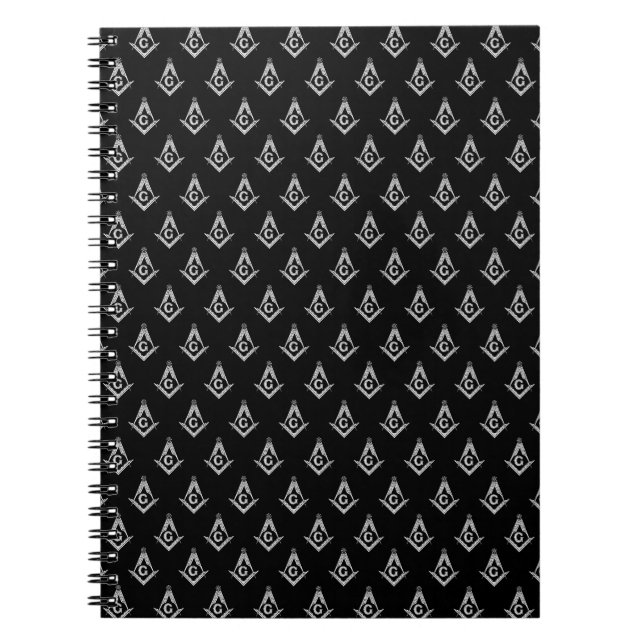 Masonic Pattern (Black) Notebook (Front)