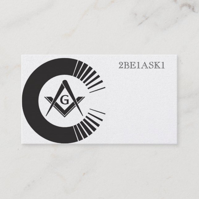 Masonic Personalised Business Card (Front)