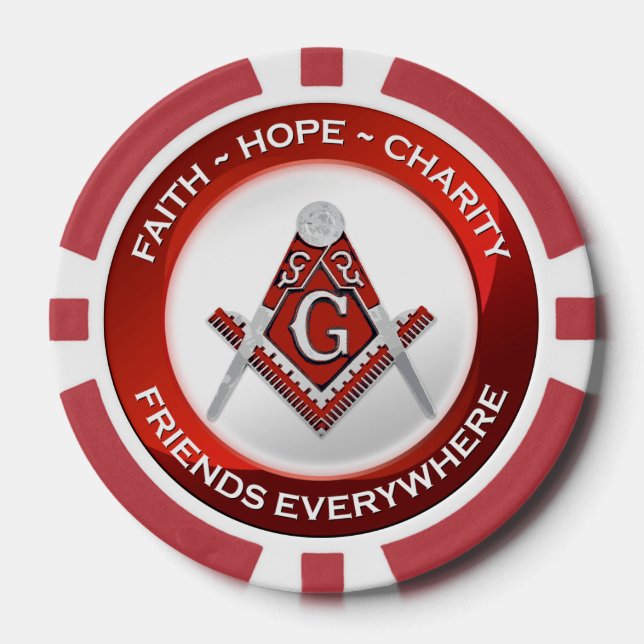 Masonic Poker Chips Red (Front)