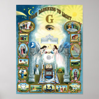 Masonic Poster From Darkness to Light Freemasonry