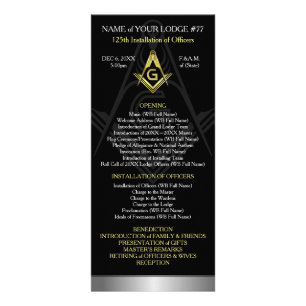 Masonic Rack Card Template Black, Gold & Silver