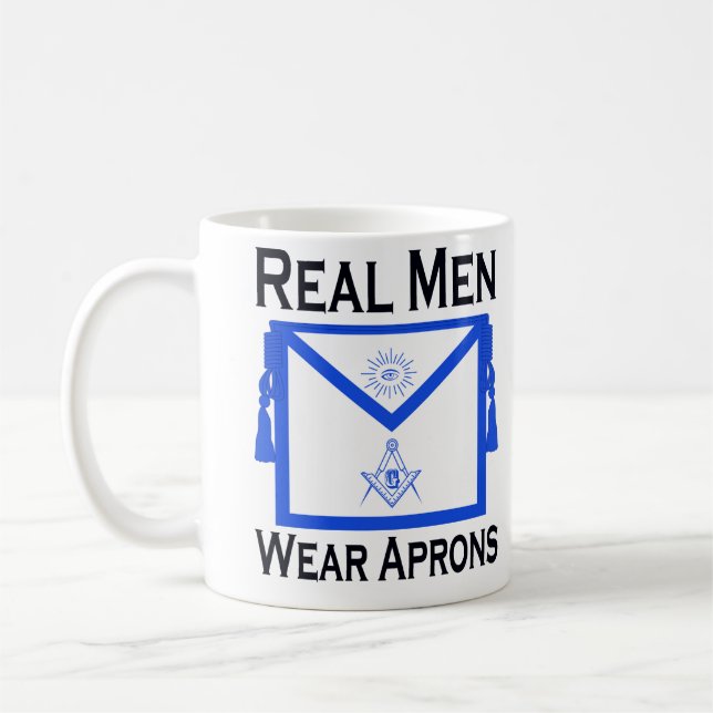 Masonic "Real Men Wear Aprons" mug (Left)