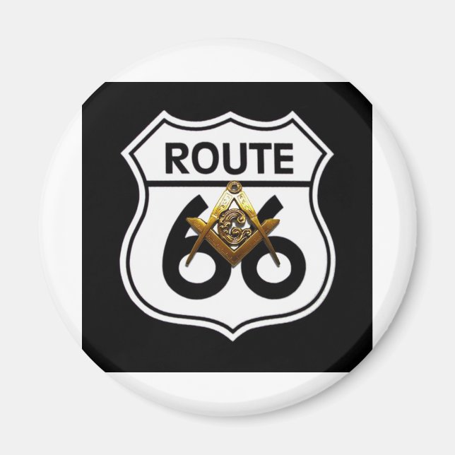 Masonic Route 66 Shield Magnet (Front)