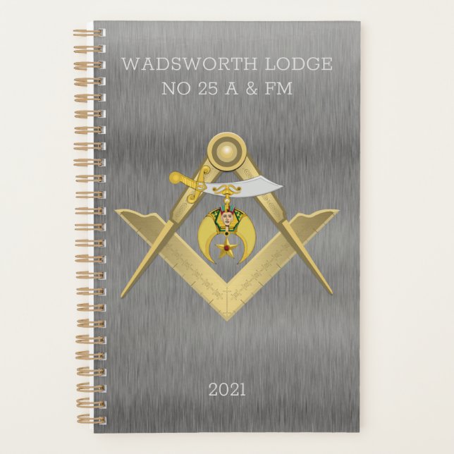Masonic Shriners Classy Personalised Planner (Front)