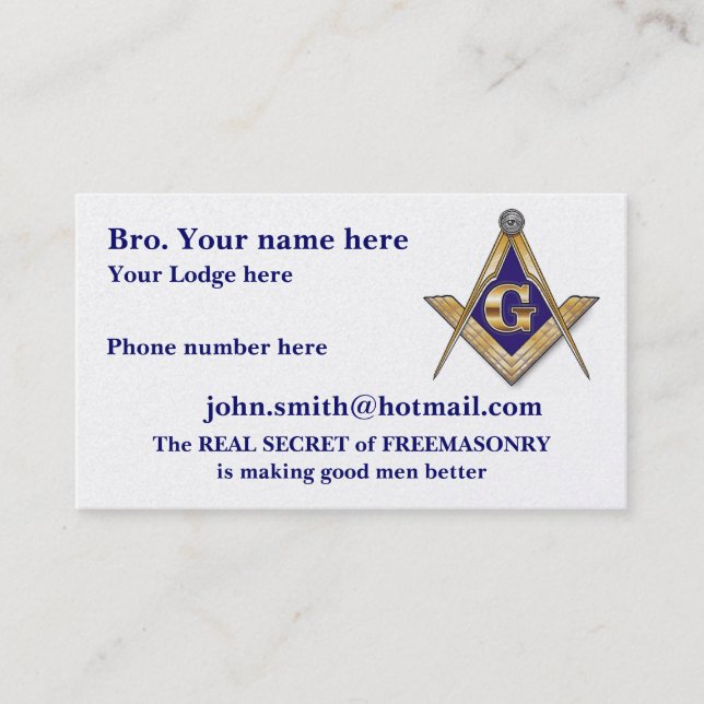 MASONIC / SHRINERS EMBLEM BUSINESS CARD (Front)