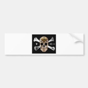 Masonic Skull & Bones Compass Square Bumper Sticker