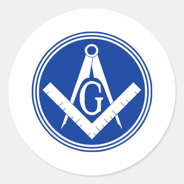 Masonic Square and Compass Classic Round Sticker (Front)