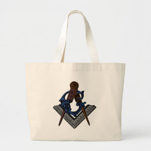Masonic Square and Compass Large Tote Bag