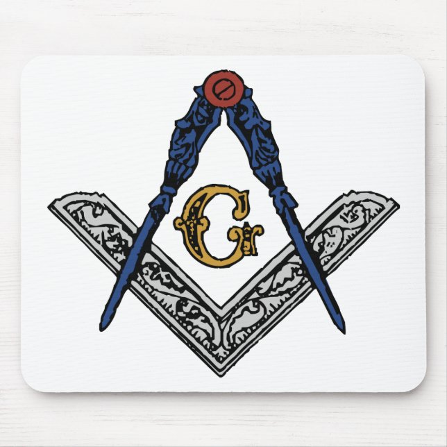 Masonic Square and Compass Mouse Mat (Front)