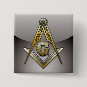 Masonic Square and Compasses 15 Cm Square Badge
