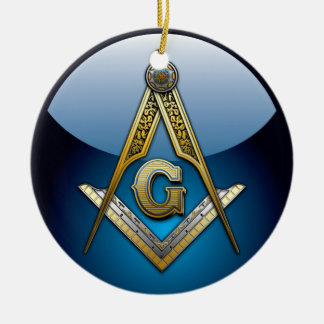 Masonic Square and Compasses Ceramic Tree Decoration