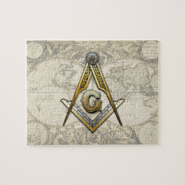 Masonic Square and Compasses Jigsaw Puzzle (Horizontal)
