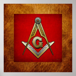 Masonic Square and Compasses Poster
