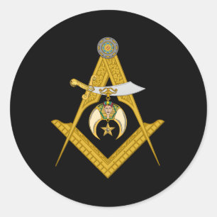 Masonic Square And Compasses Shriners Dad Father'S Classic Round Sticker