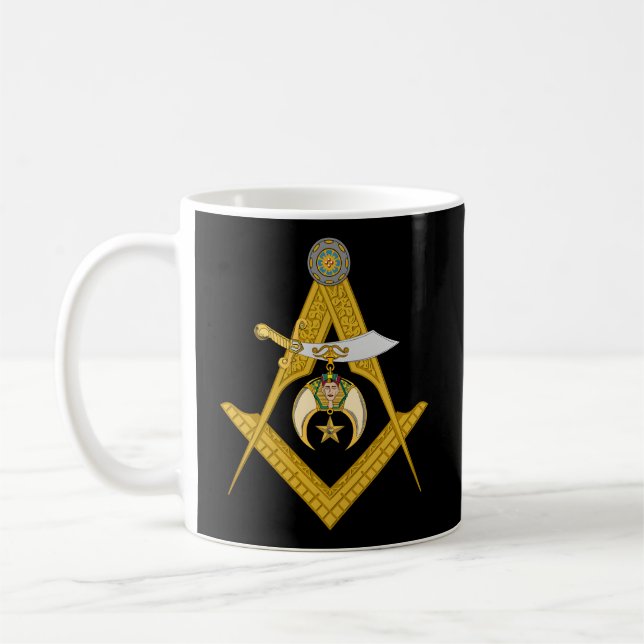 Masonic Square And Compasses Shriners Dad Father'S Coffee Mug (Left)