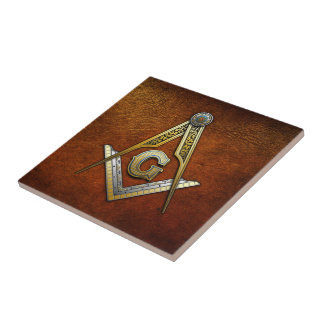 Masonic Square and Compasses Tile