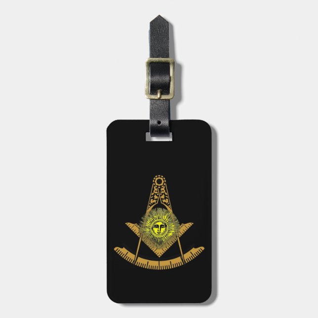 Masonic Sun Luggage Tag (Front Vertical)