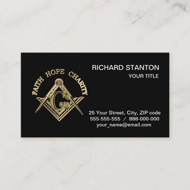 Masonic symbol business card (Front)