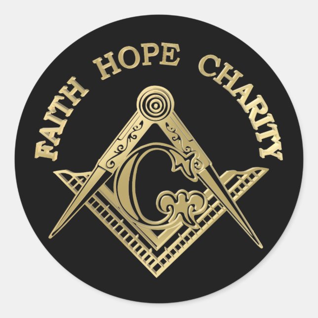 Masonic symbol classic round sticker (Front)