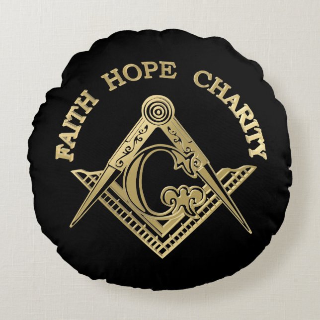 Masonic symbol round cushion (Front)