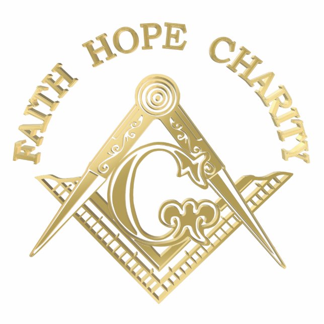 Masonic symbol standing photo sculpture (Front)