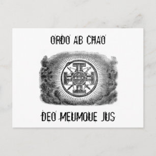 Masonic symbols ORDO AB CHAO Postcard