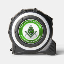 Masonic Tape Measure Green