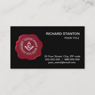 Masonic wax seal business card