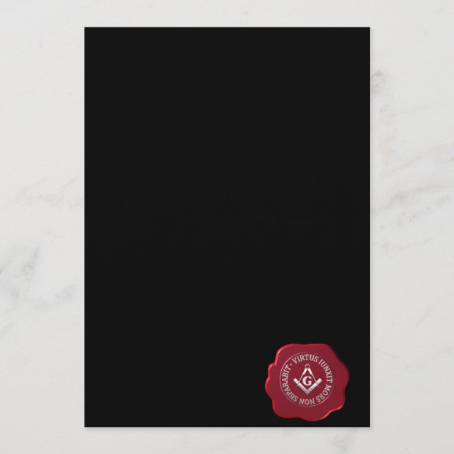 Masonic wax seal invitation (Front)