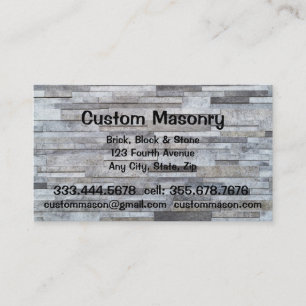 Masonry Brick, Block Stone Custom Business Card