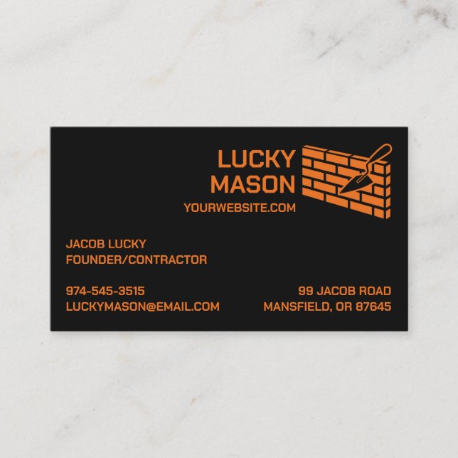 Masonry Brick Business Card (Front)