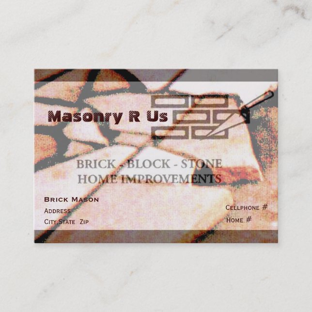 Masonry-Brick  Business Card (Front)