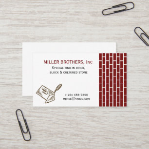 MASONRY Brick Construction Builder Business Card