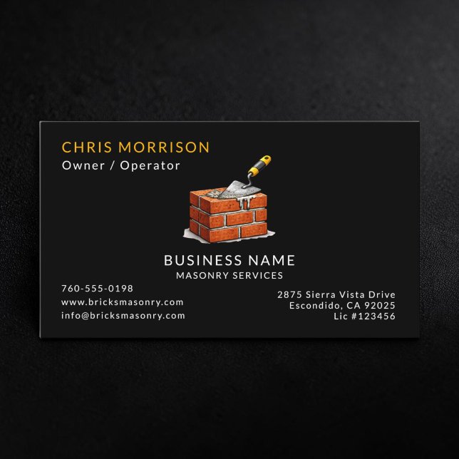 Masonry Brick Services  Business Card (Creator Uploaded)