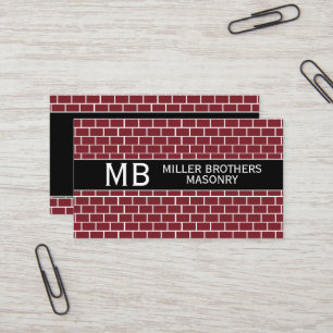 Masonry Bricklayer Bricks Template Minimalist Busi Business Card