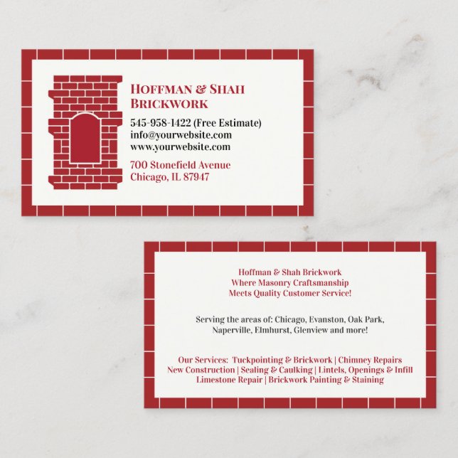 Masonry Chimney Business Card (Front/Back)