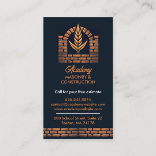 Masonry Construction Business Card